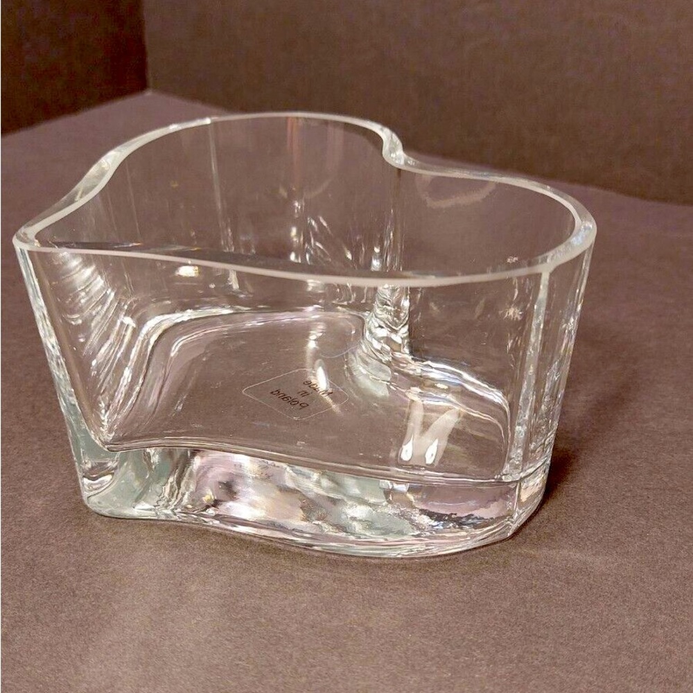 Lead Crystal Heart Shaped Glass Bowl Made in Poland
